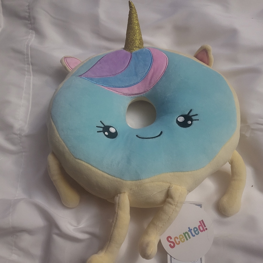 2 scoops unicorn donut scented pillow